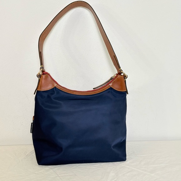 Dooney & Bourke Wayfarer Nylon Zip Sac Hobo Bag Purse Vachetta Leather Trim - Picture 4 of 17